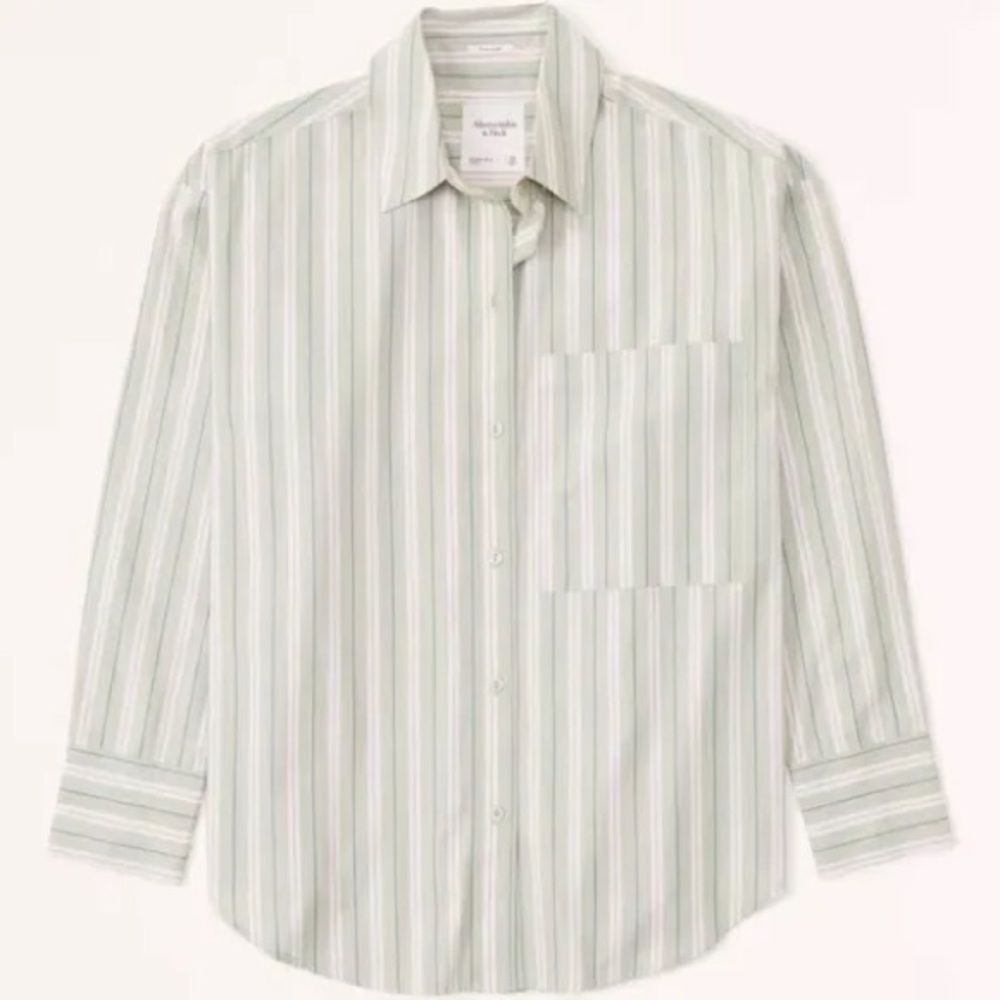 NWT Abercrombie & Fitch oversized stripped Button Up